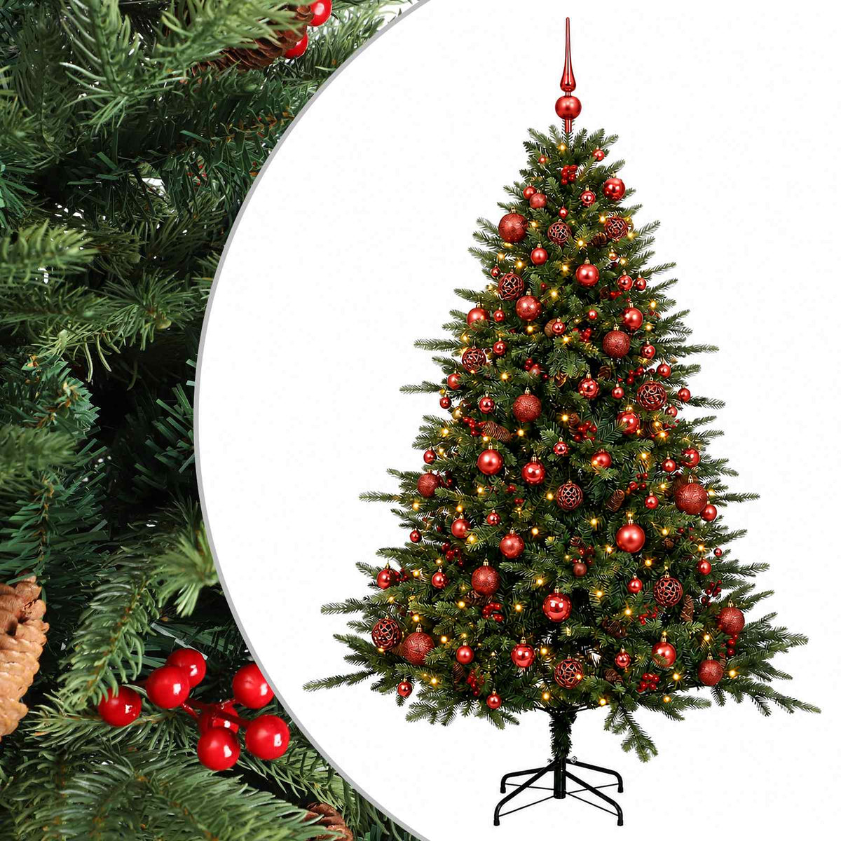 Dirbtinė kalėdinė eglutė su rutuliuku 180 cm 300 LED