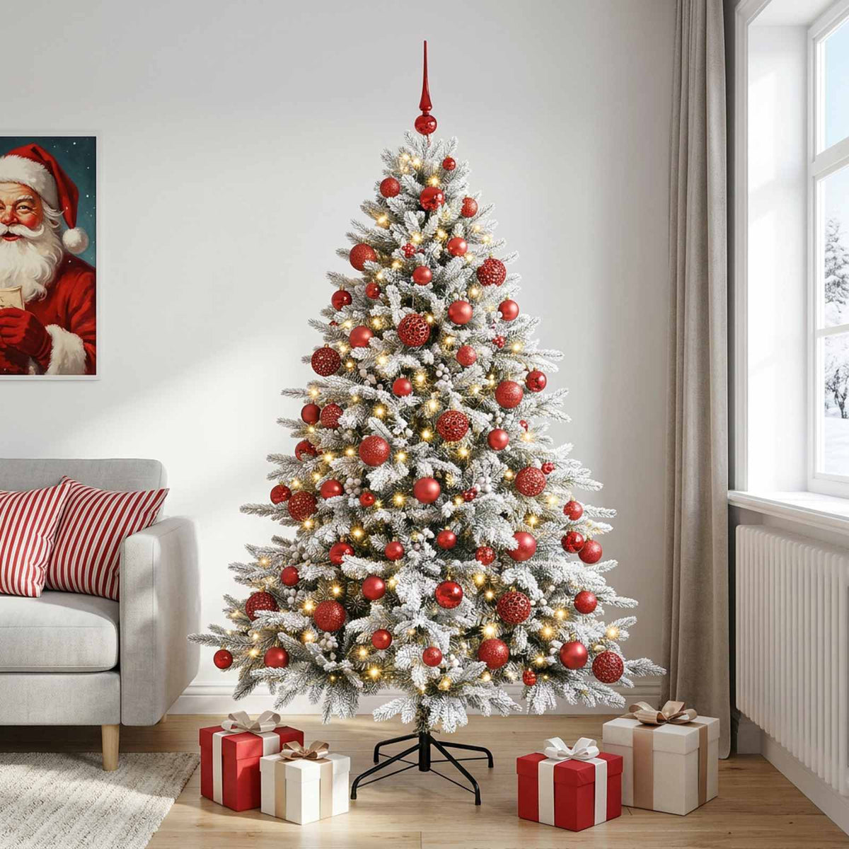 Dirbtinė kalėdinė eglutė su rutuliuku 240 cm 300 LED