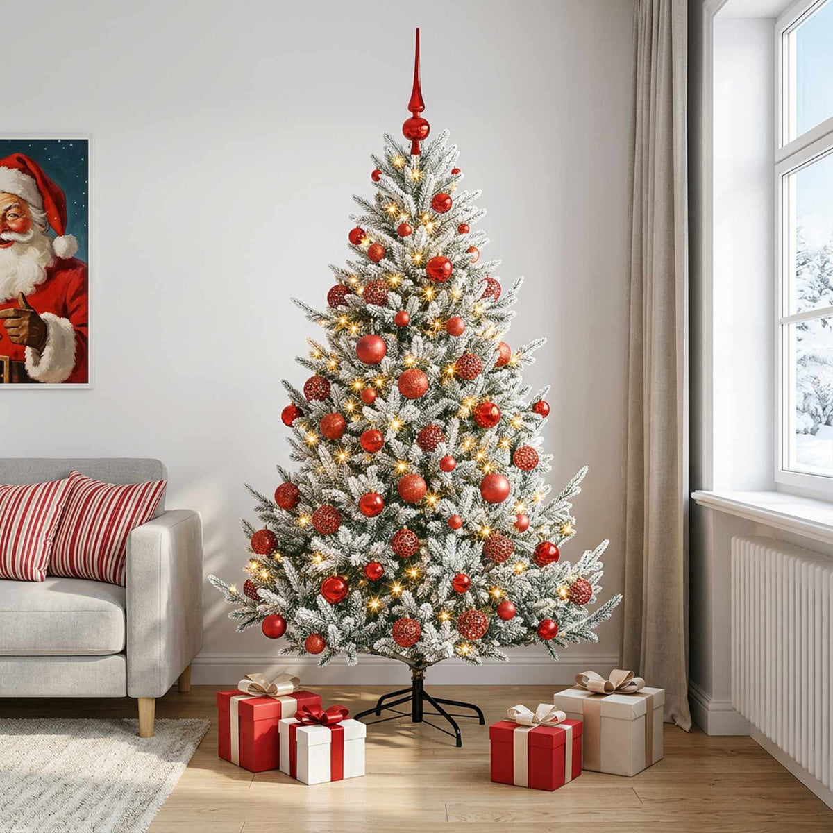 Dirbtinė kalėdinė eglutė su rutuliuku 240 cm 300 LED