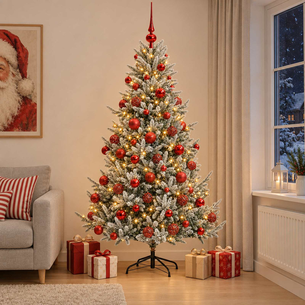 Dirbtinė kalėdinė eglutė su rutuliuku 210 cm 300 LED