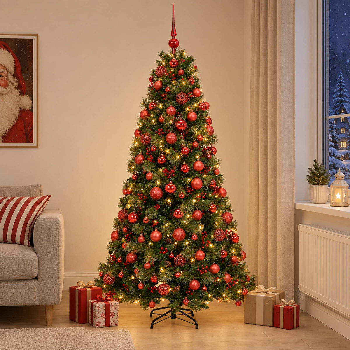 Dirbtinė kalėdinė eglutė su rutuliuku 240 cm 300 LED