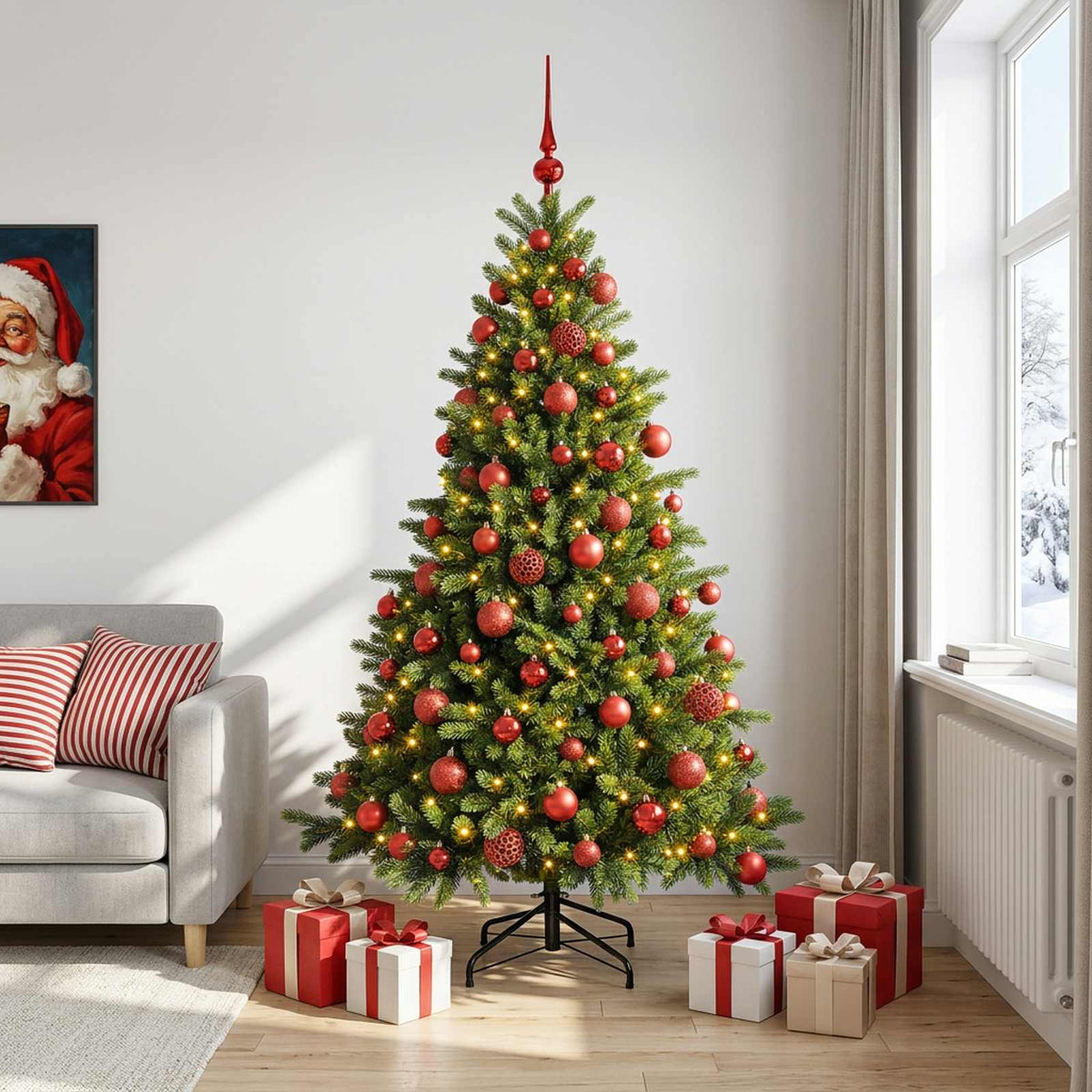 Dirbtinė kalėdinė eglutė su rutuliuku 240 cm 300 LED