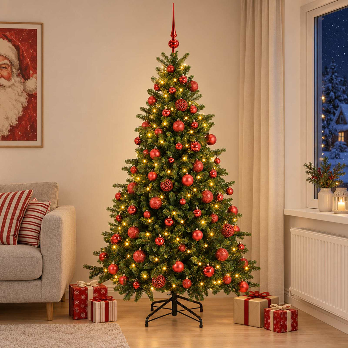 Dirbtinė kalėdinė eglutė su rutuliuku 240 cm 300 LED