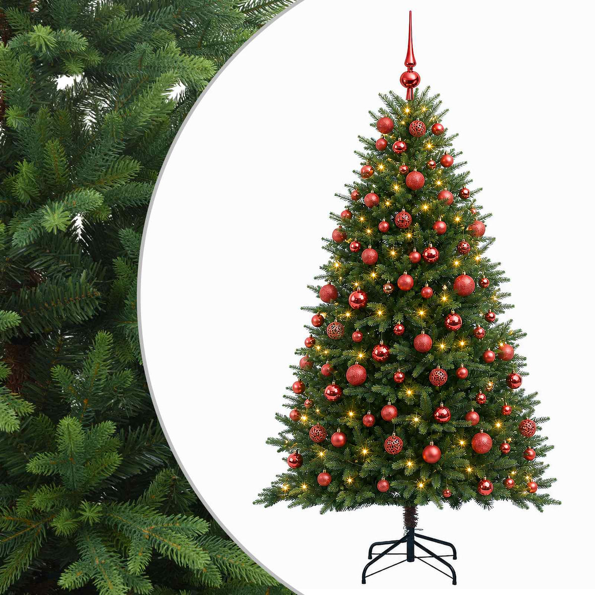 Dirbtinė Kalėdų eglutė su burbulais 180 cm 300 LED Šilta balta