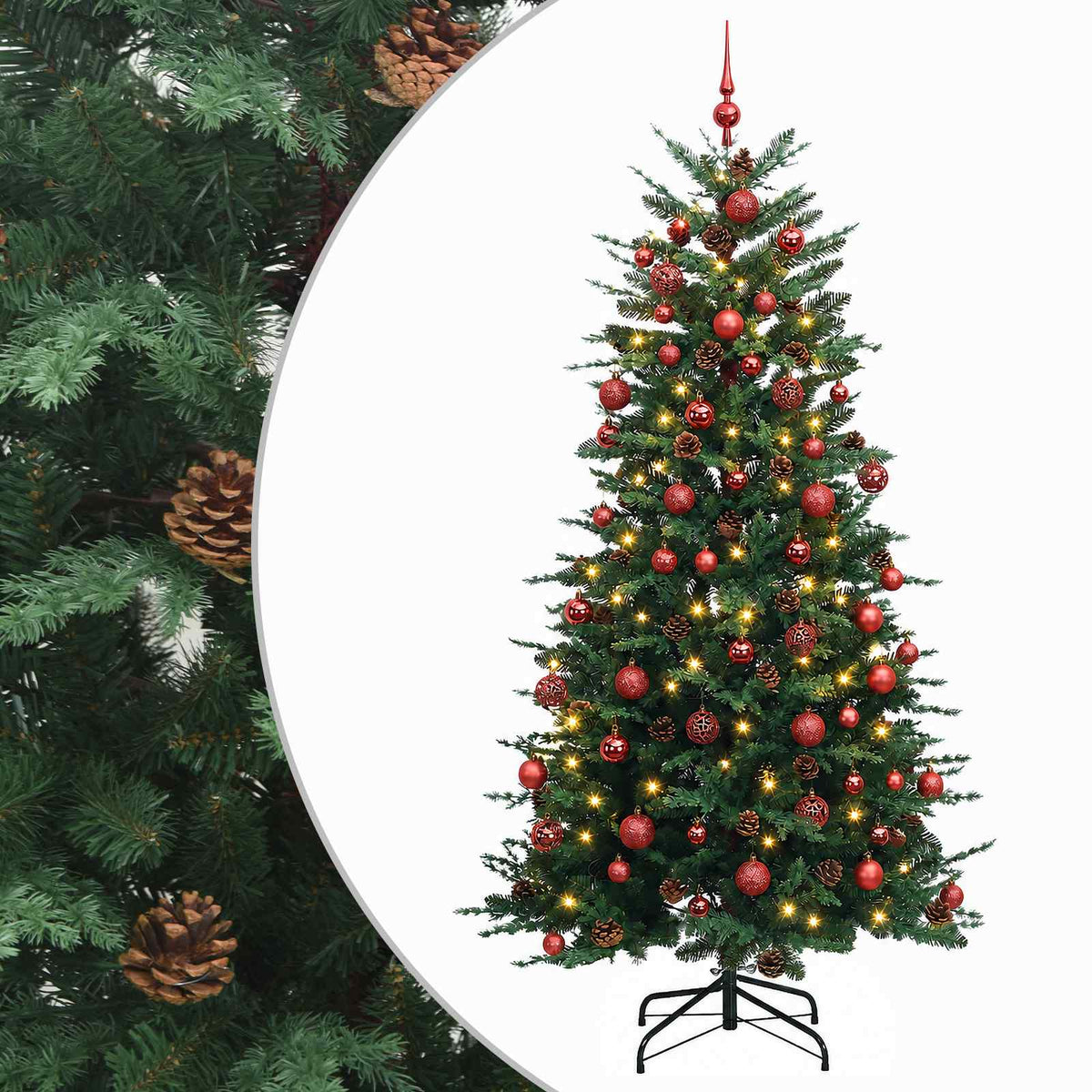 Dirbtinė Kalėdų eglutė su burbulais 210 cm 300 LED Šilta balta