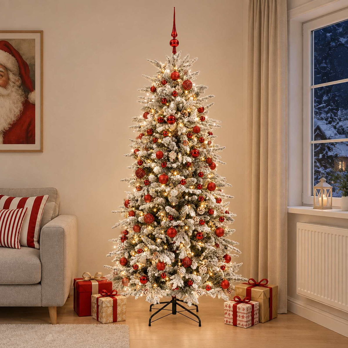 Dirbtinė kalėdinė eglutė su rutuliuku 210 cm 300 LED