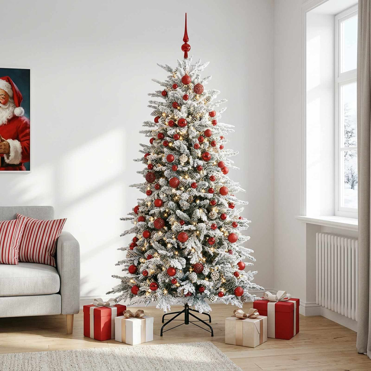 Dirbtinė kalėdinė eglutė su rutuliuku 210 cm 300 LED