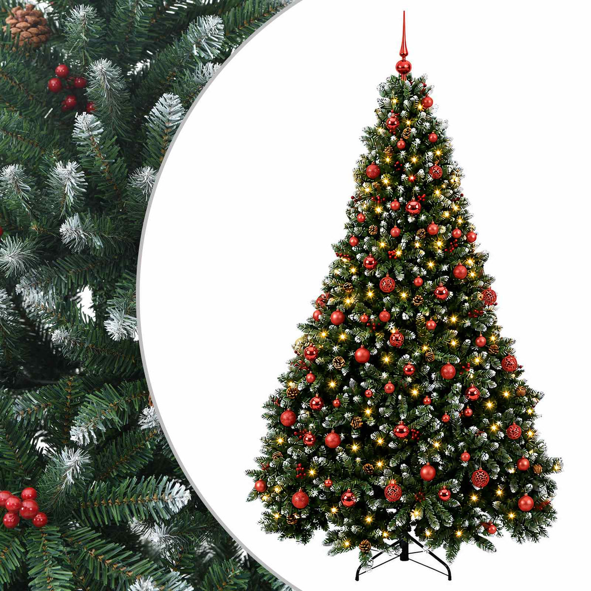 Dirbtinė kalėdinė eglutė, žalia su žaisliuku 210 cm 300 LED