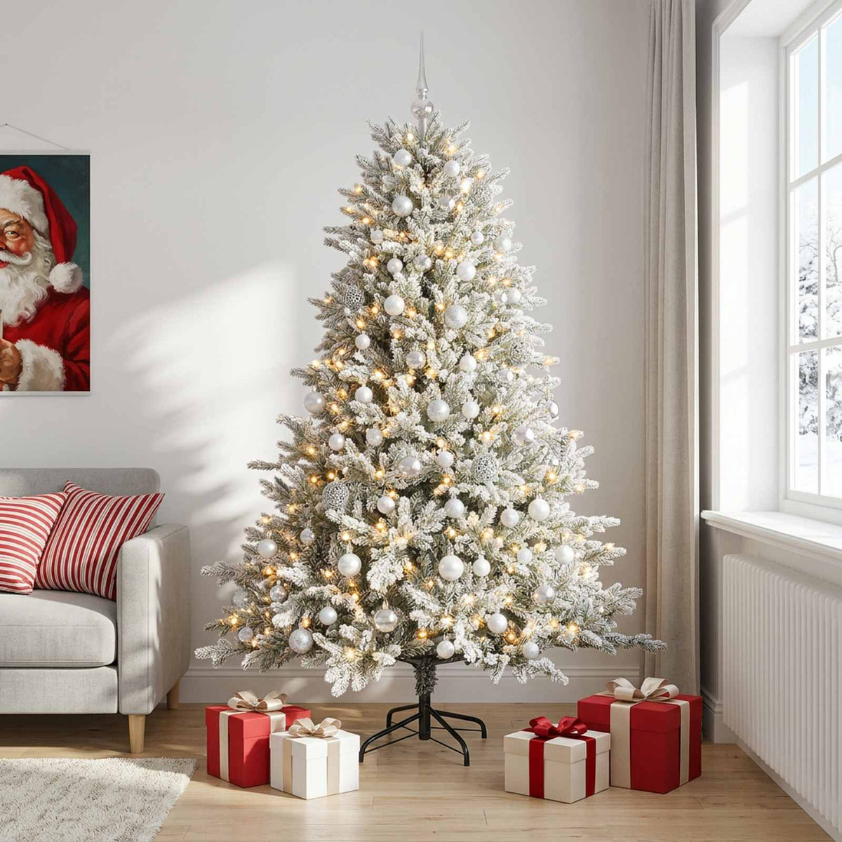 Dirbtinė kalėdinė eglutė su rutuliuku 180 cm 300 LED