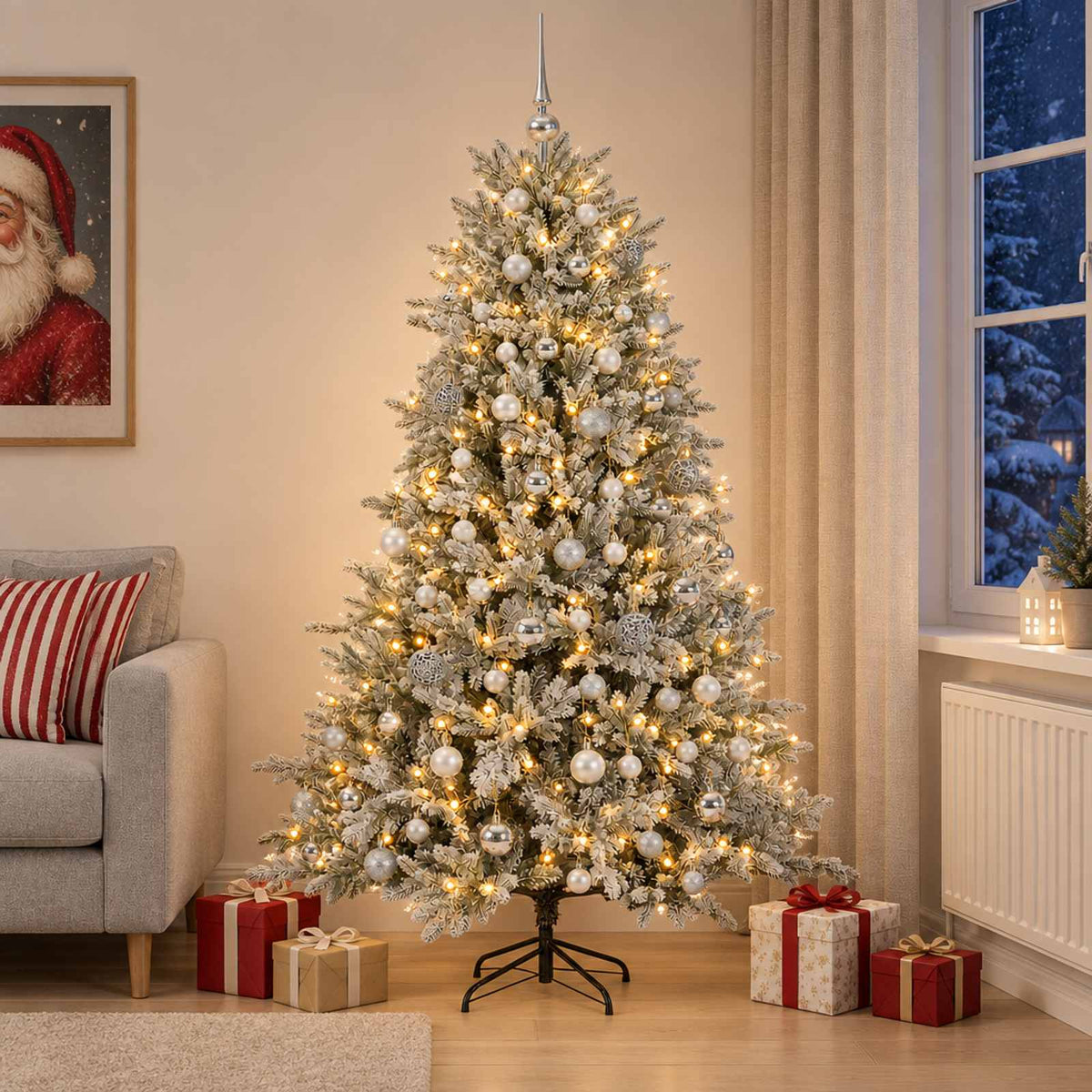Dirbtinė kalėdinė eglutė su rutuliuku 210 cm 300 LED