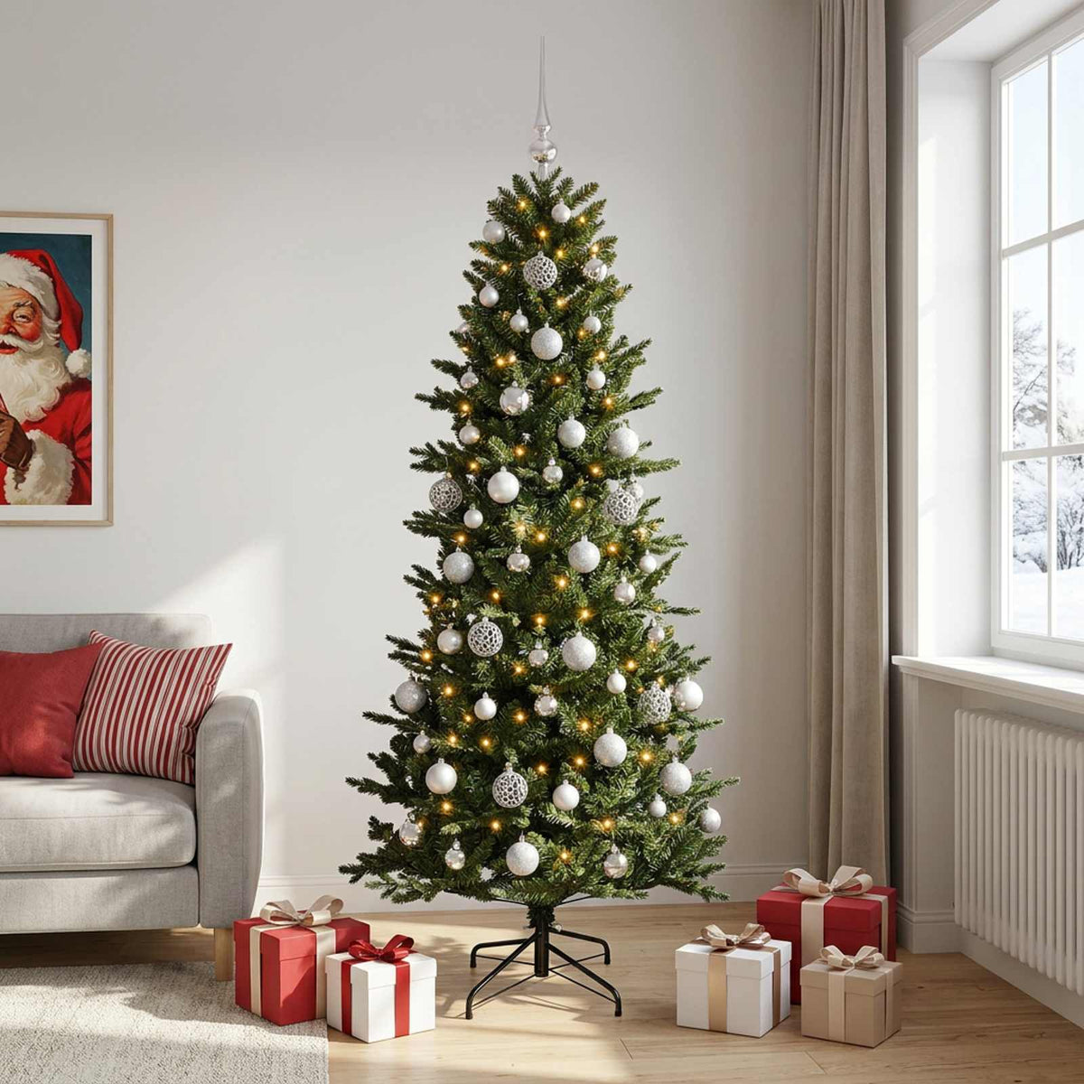 Dirbtinė kalėdinė eglutė su rutuliuku 240 cm 300 LED