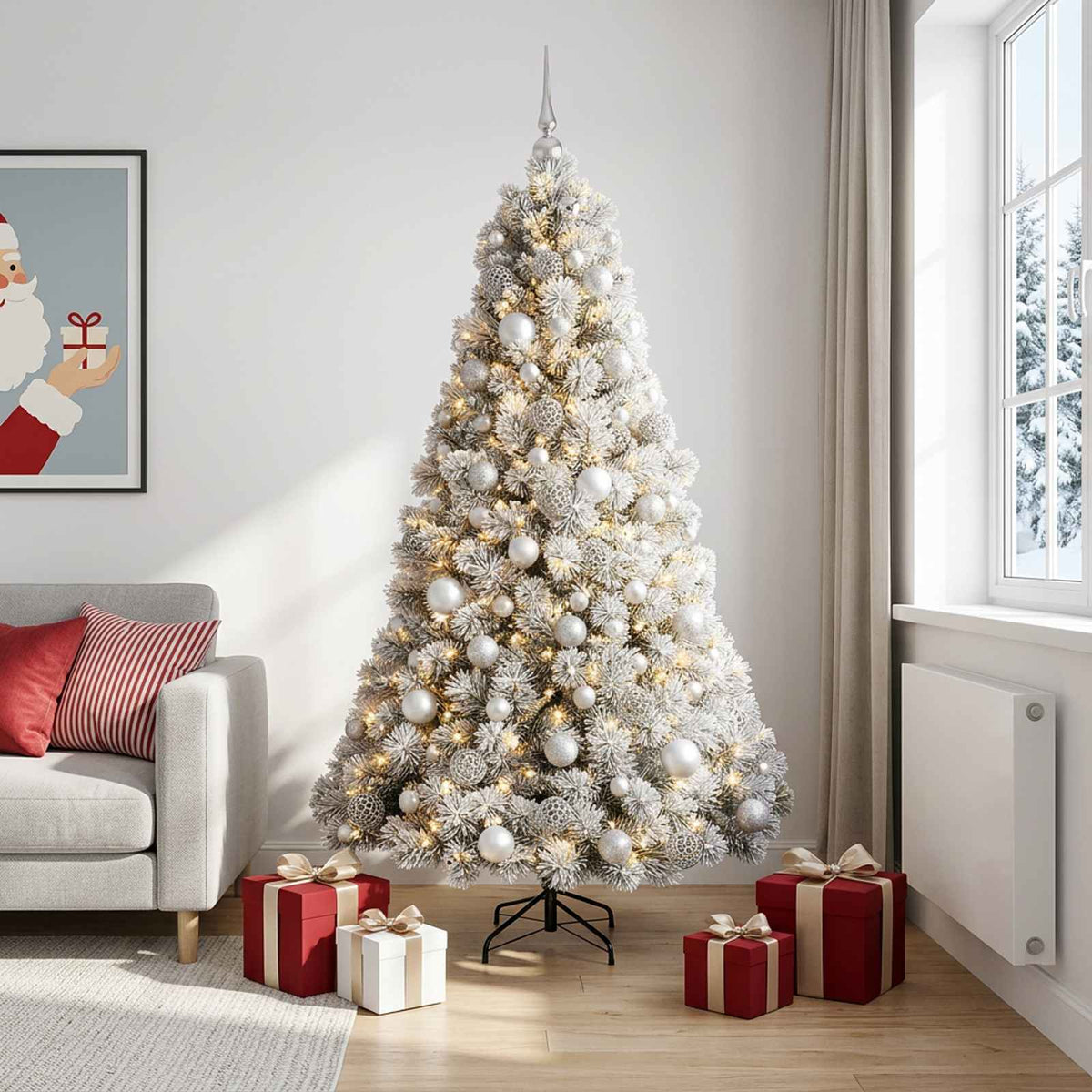 Dirbtinė kalėdinė eglutė su rutuliuku 210 cm 300 LED
