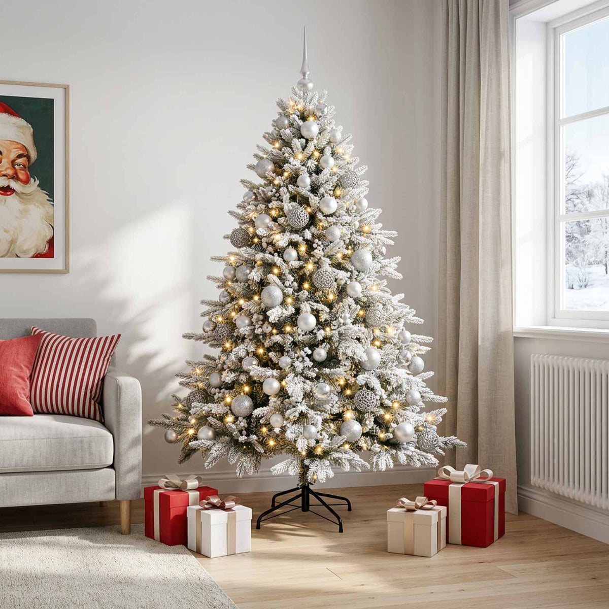 Dirbtinė kalėdinė eglutė su rutuliuku 240 cm 300 LED