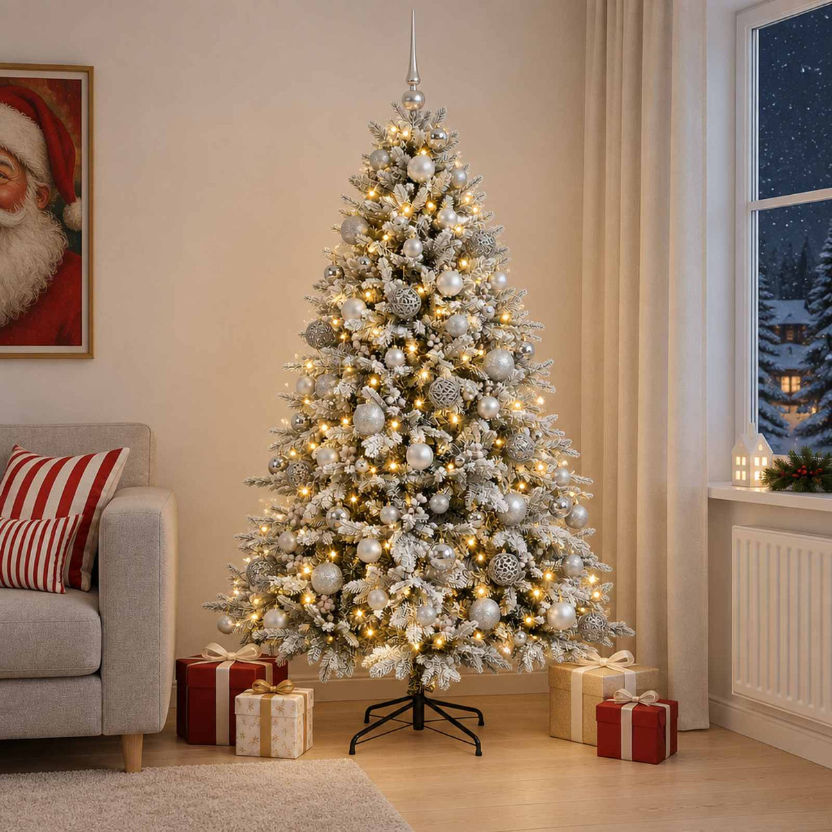 Dirbtinė kalėdinė eglutė su rutuliuku 240 cm 300 LED