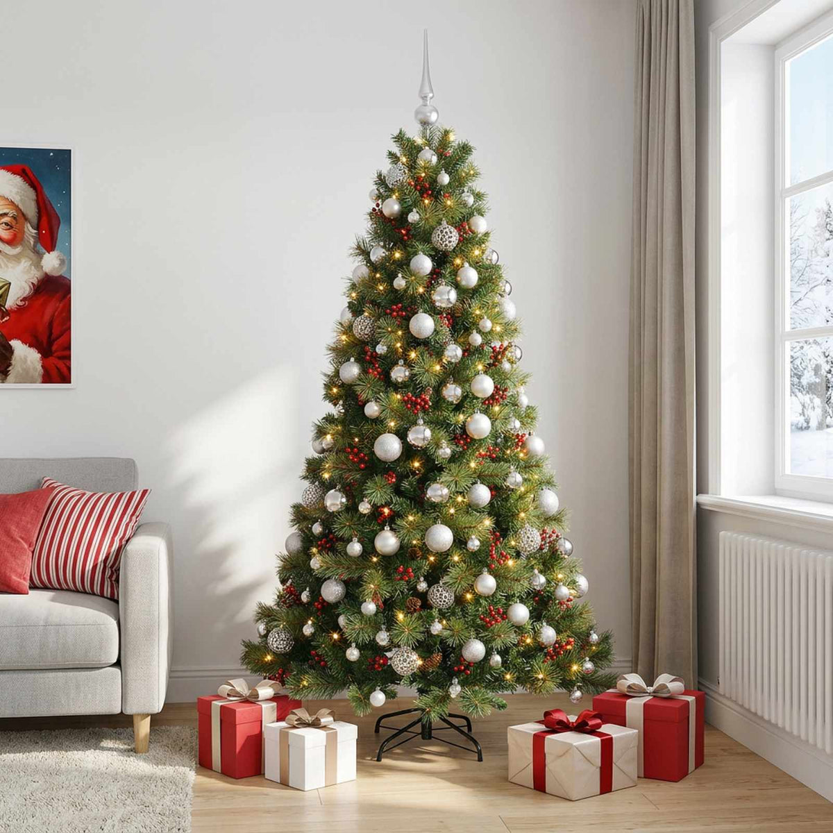 Dirbtinė kalėdinė eglutė su rutuliuku 240 cm 300 LED