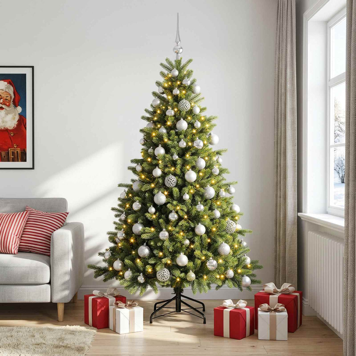Dirbtinė kalėdinė eglutė su rutuliuku 240 cm 300 LED