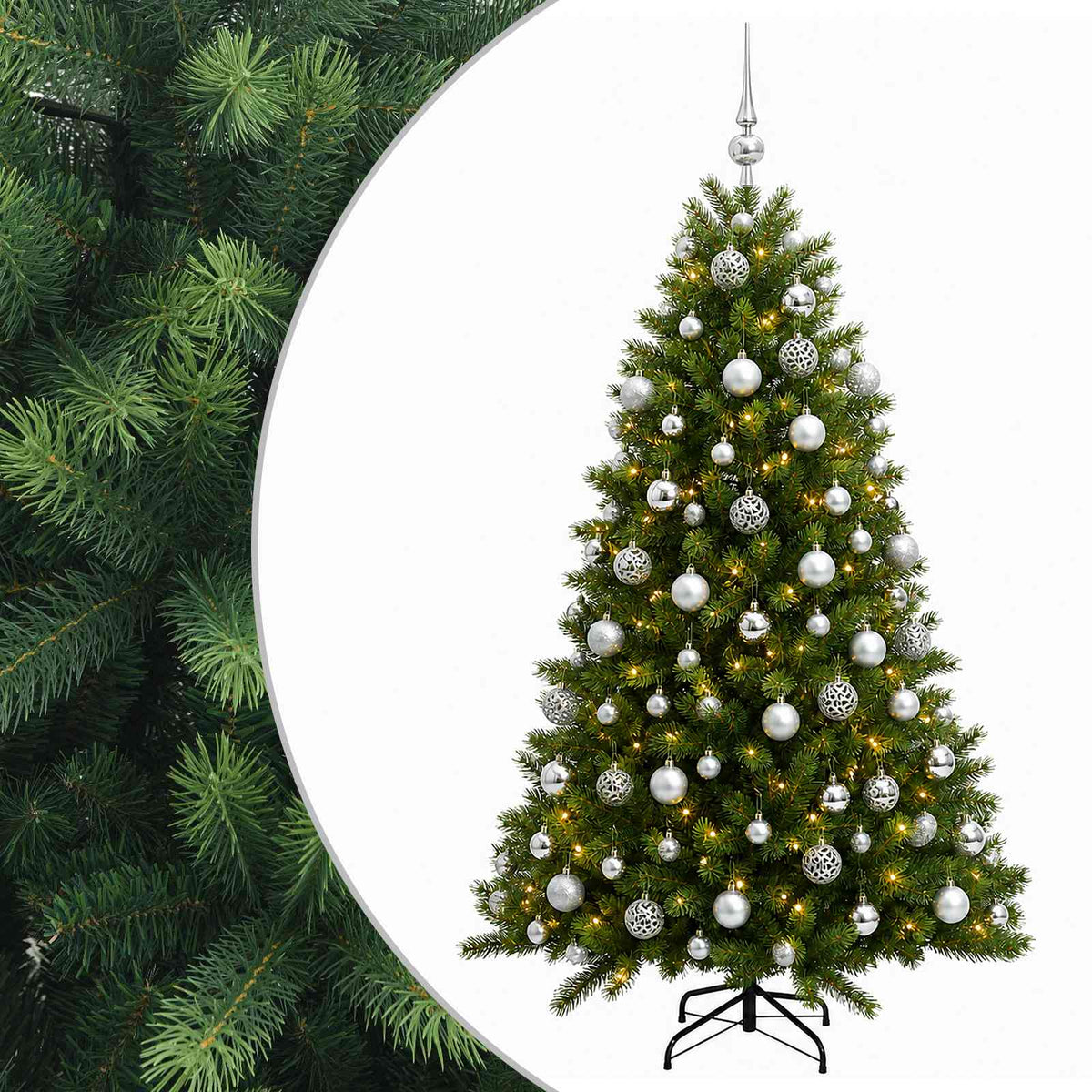 Dirbtinė Kalėdų eglutė su burbulais 180 cm 300 LED Šilta balta