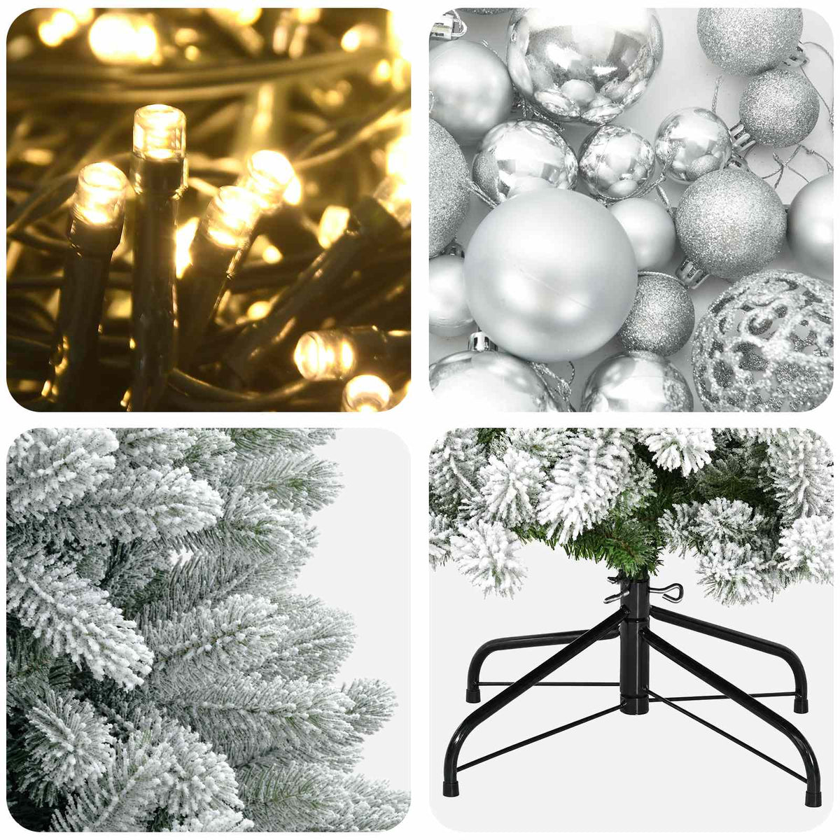 Dirbtinė Kalėdų eglutė su burbulais 180 cm 300 LED Šilta balta