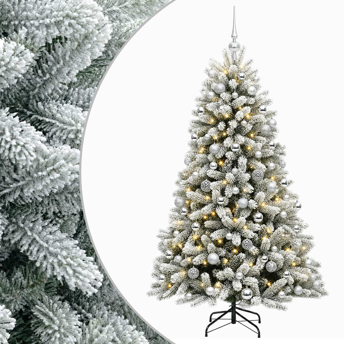 Dirbtinė Kalėdų eglutė su burbulais 180 cm 300 LED Šilta balta
