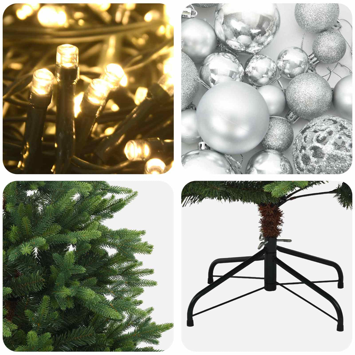 Dirbtinė Kalėdų eglutė su burbulais 180 cm 300 LED Šilta balta