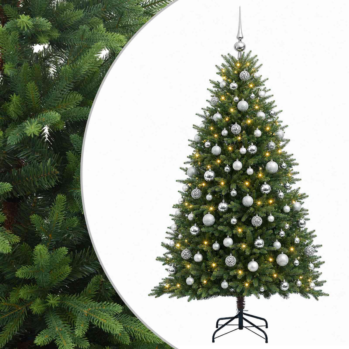 Dirbtinė Kalėdų eglutė su burbulais 180 cm 300 LED Šilta balta