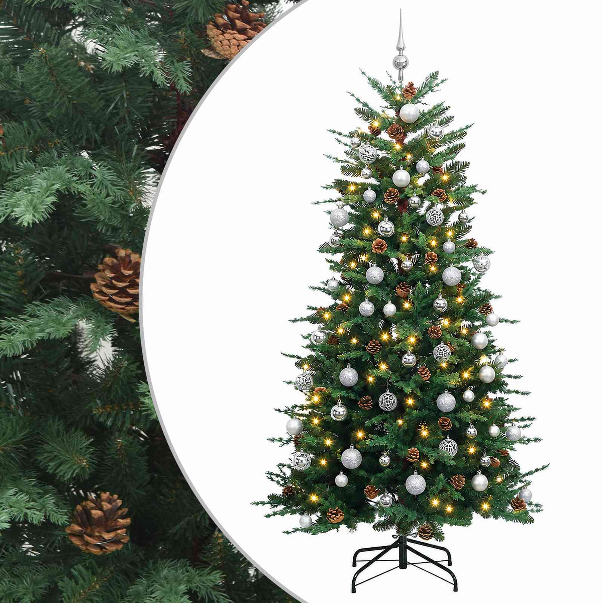Dirbtinė Kalėdų eglutė su burbulais 210 cm 300 LED Šilta balta