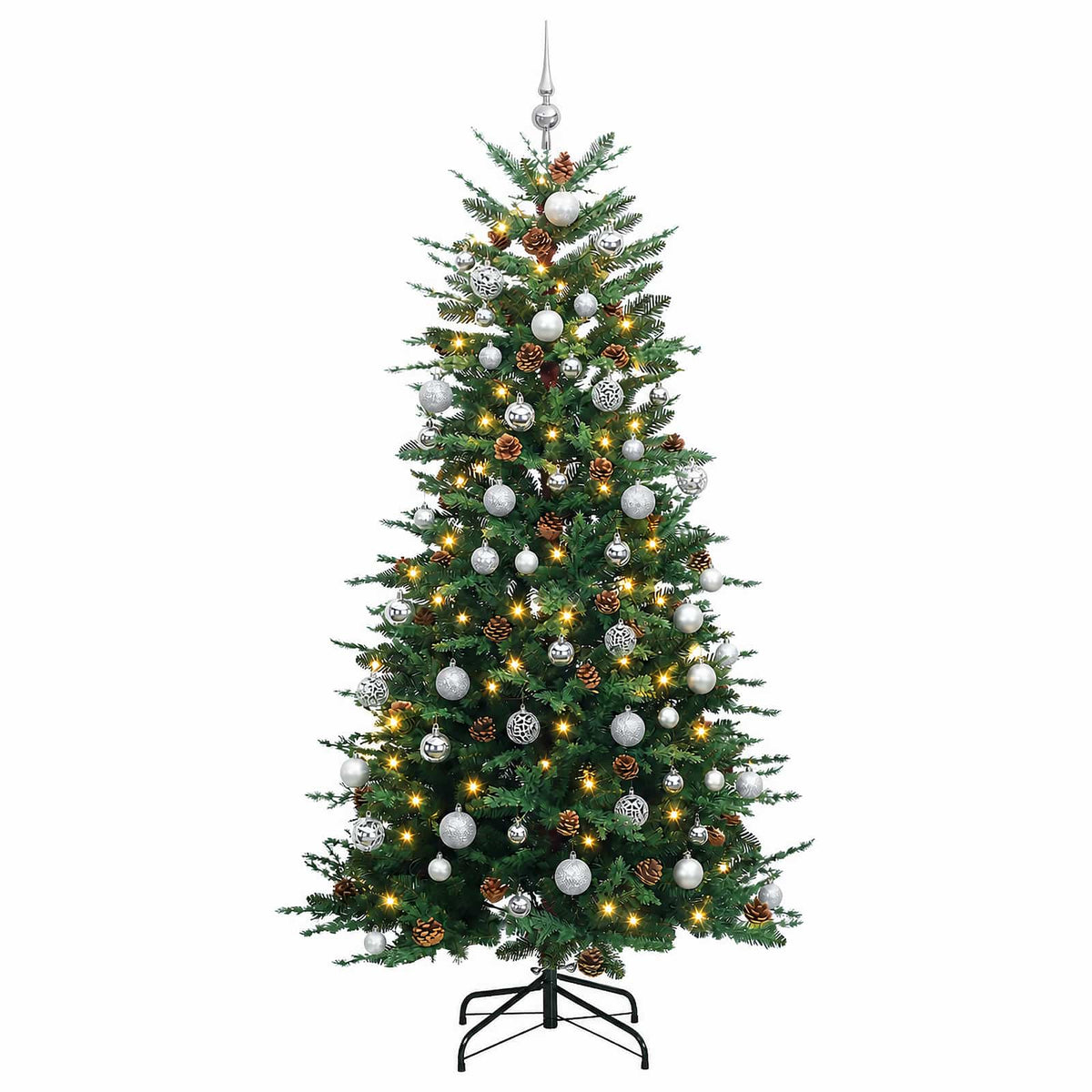 Dirbtinė Sulankstoma Kalėdų Eglutė 240 cm 300 LED Šilta balta