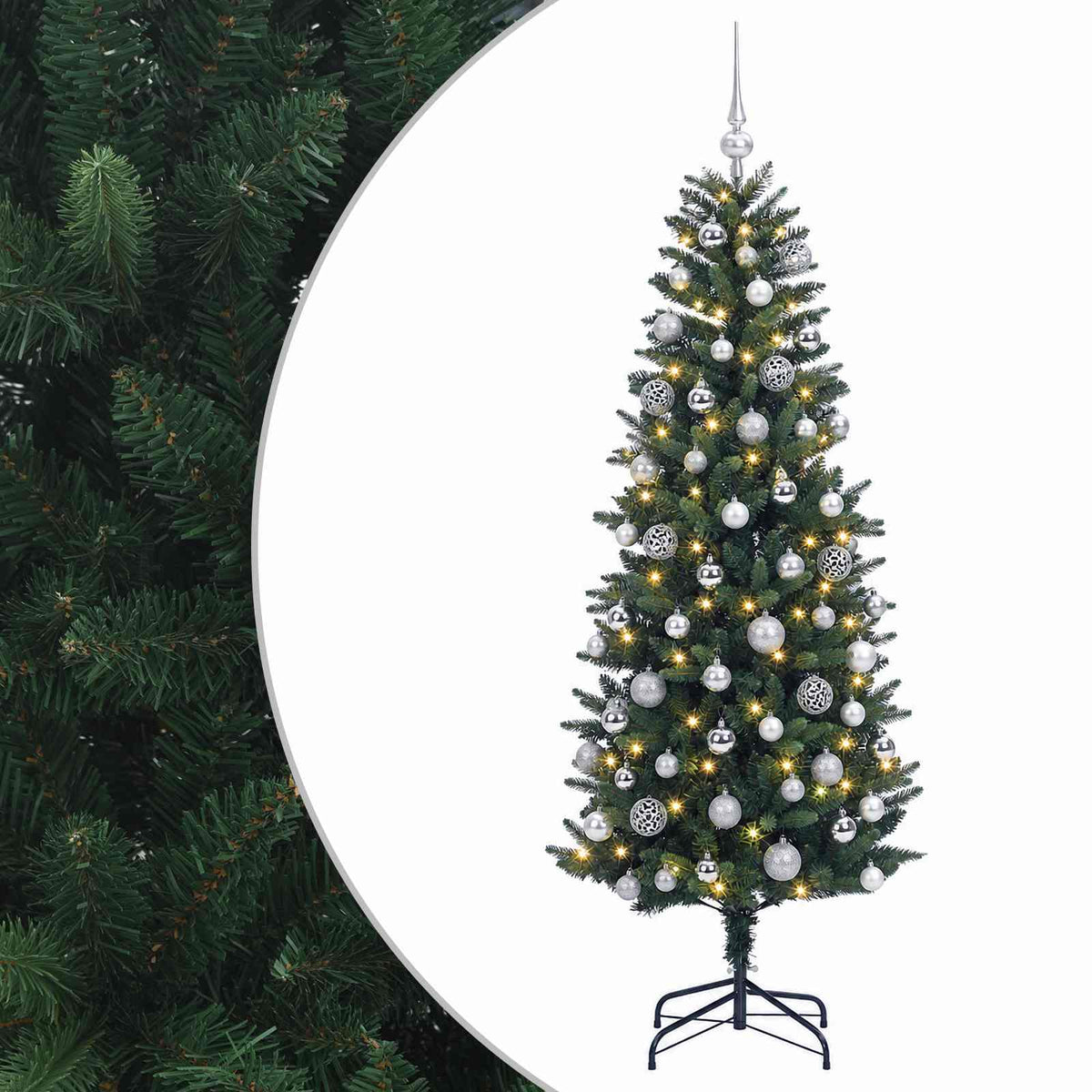 Dirbtinė Kalėdų eglutė su burbulais 180 cm 300 LED Šilta balta