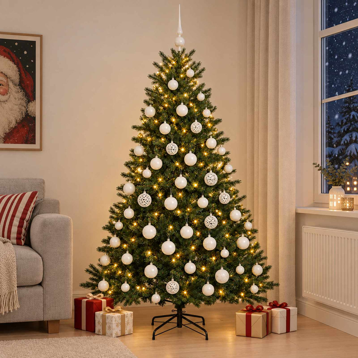 Dirbtinė kalėdinė eglutė su rutuliuku 240 cm 300 LED