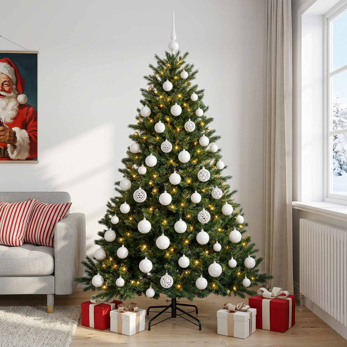 Dirbtinė kalėdinė eglutė su rutuliuku 240 cm 300 LED