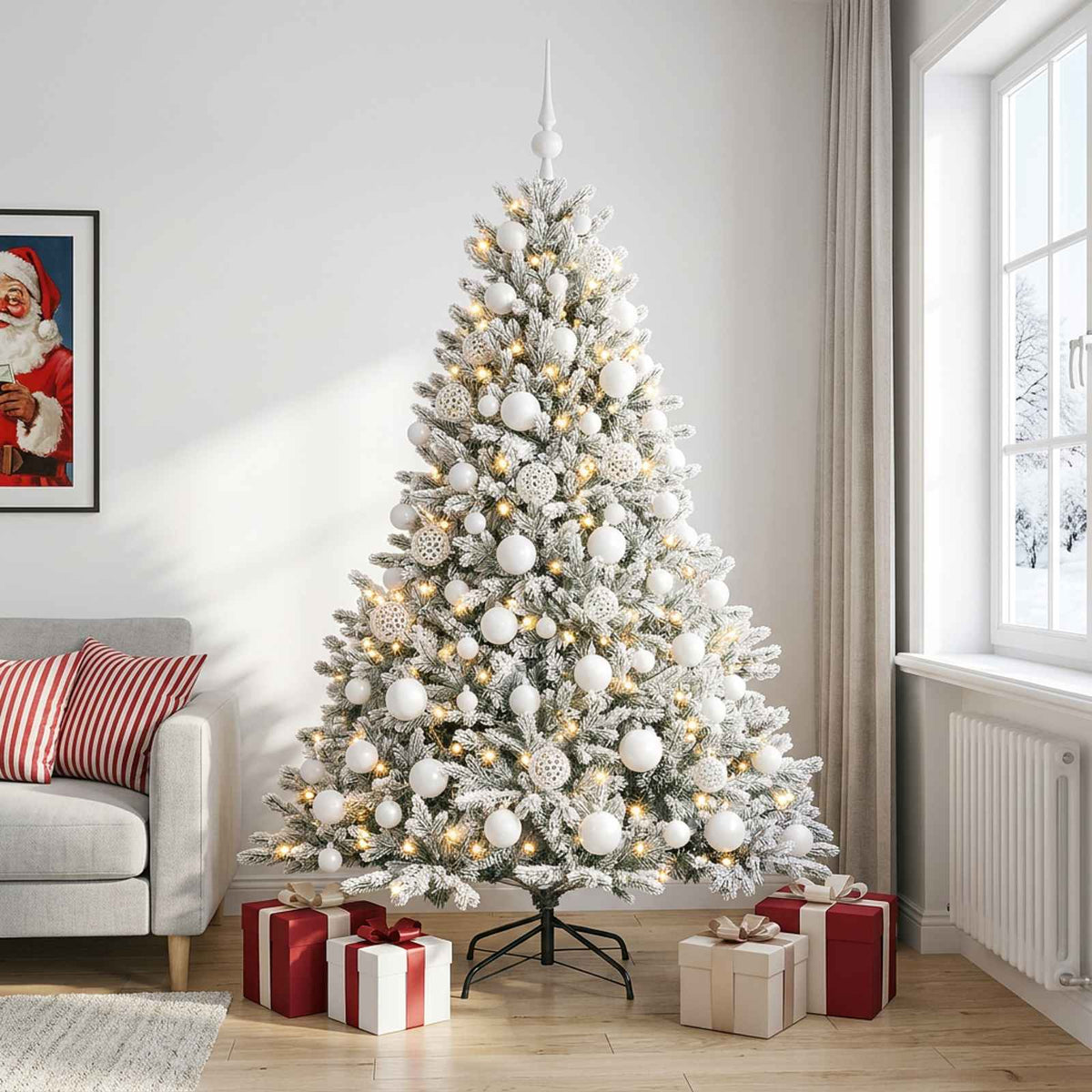 Dirbtinė kalėdinė eglutė su rutuliuku 180 cm 300 LED