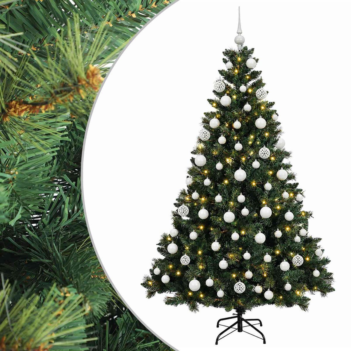 Dirbtinė Kalėdų eglutė su burbulais 180 cm 300 LED Šilta balta
