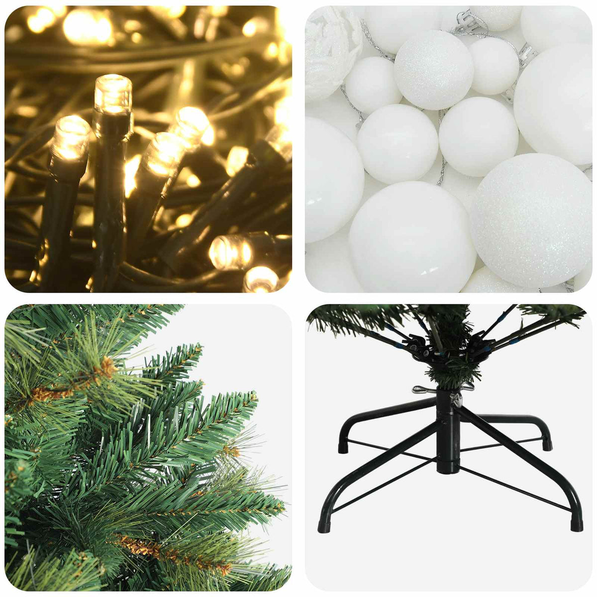 Dirbtinė Kalėdų eglutė su burbulais 240 cm 300 LED Šilta balta