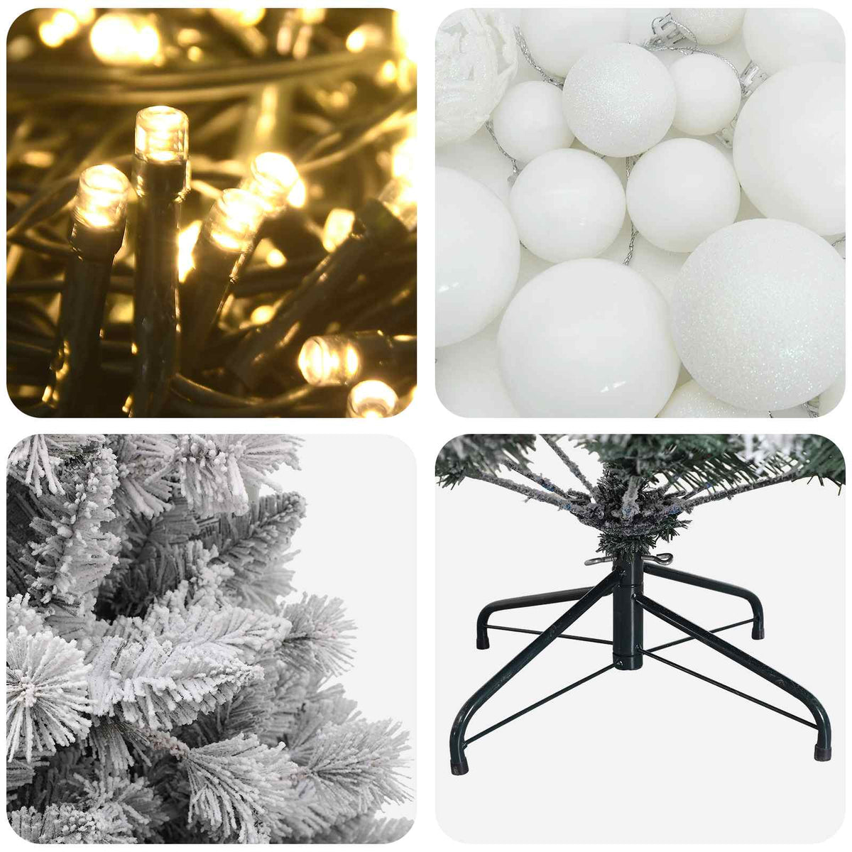 Dirbtinė Kalėdų eglutė su burbulais 180 cm 300 LED Šilta balta