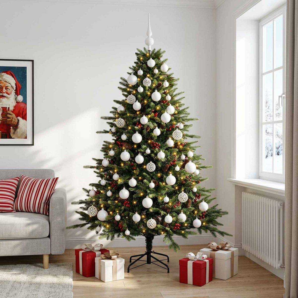 Dirbtinė kalėdinė eglutė su rutuliuku 240 cm 300 LED
