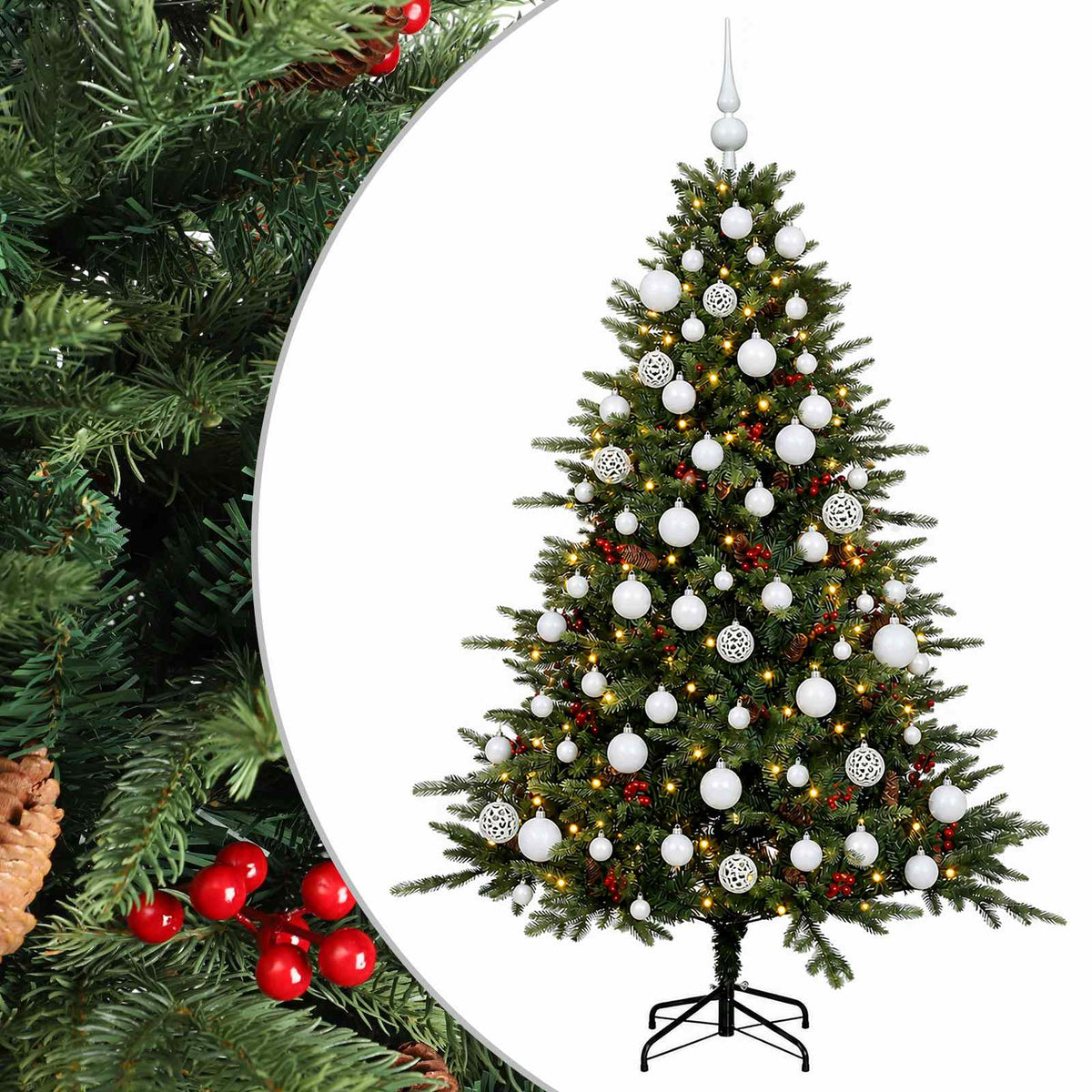 Dirbtinė kalėdinė eglutė su rutuliuku 180 cm 300 LED