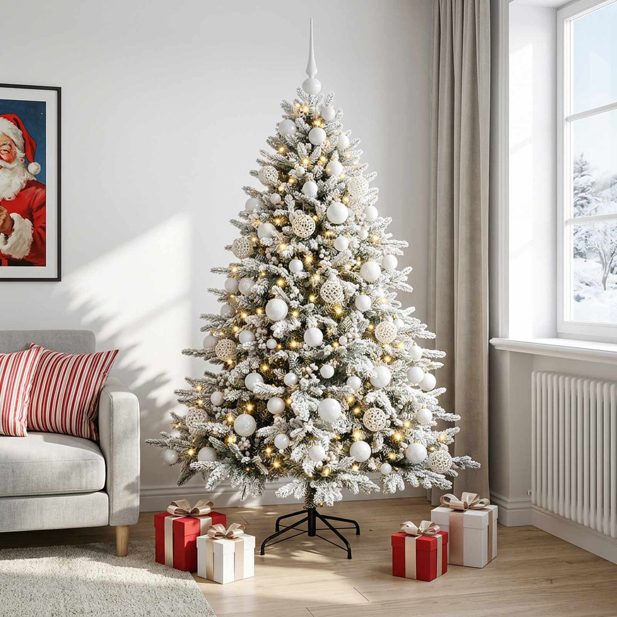Dirbtinė kalėdinė eglutė su rutuliuku 210 cm 300 LED