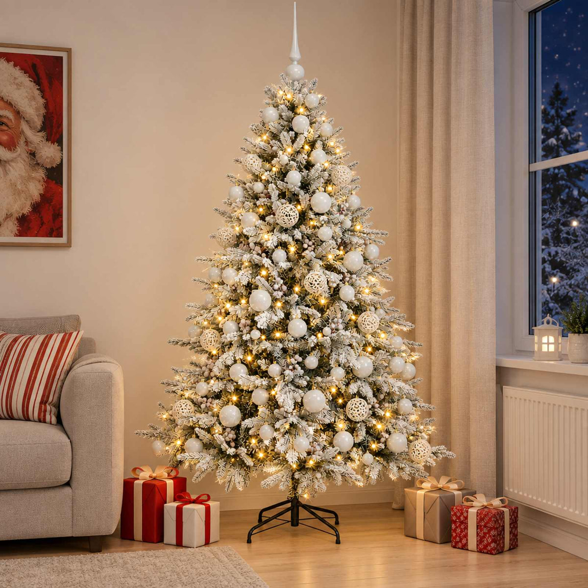 Dirbtinė kalėdinė eglutė su rutuliuku 210 cm 300 LED