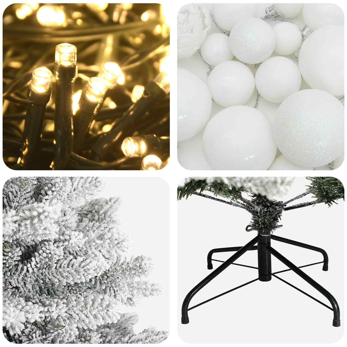 Dirbtinė Kalėdų eglutė su burbulais 180 cm 300 LED Šilta balta