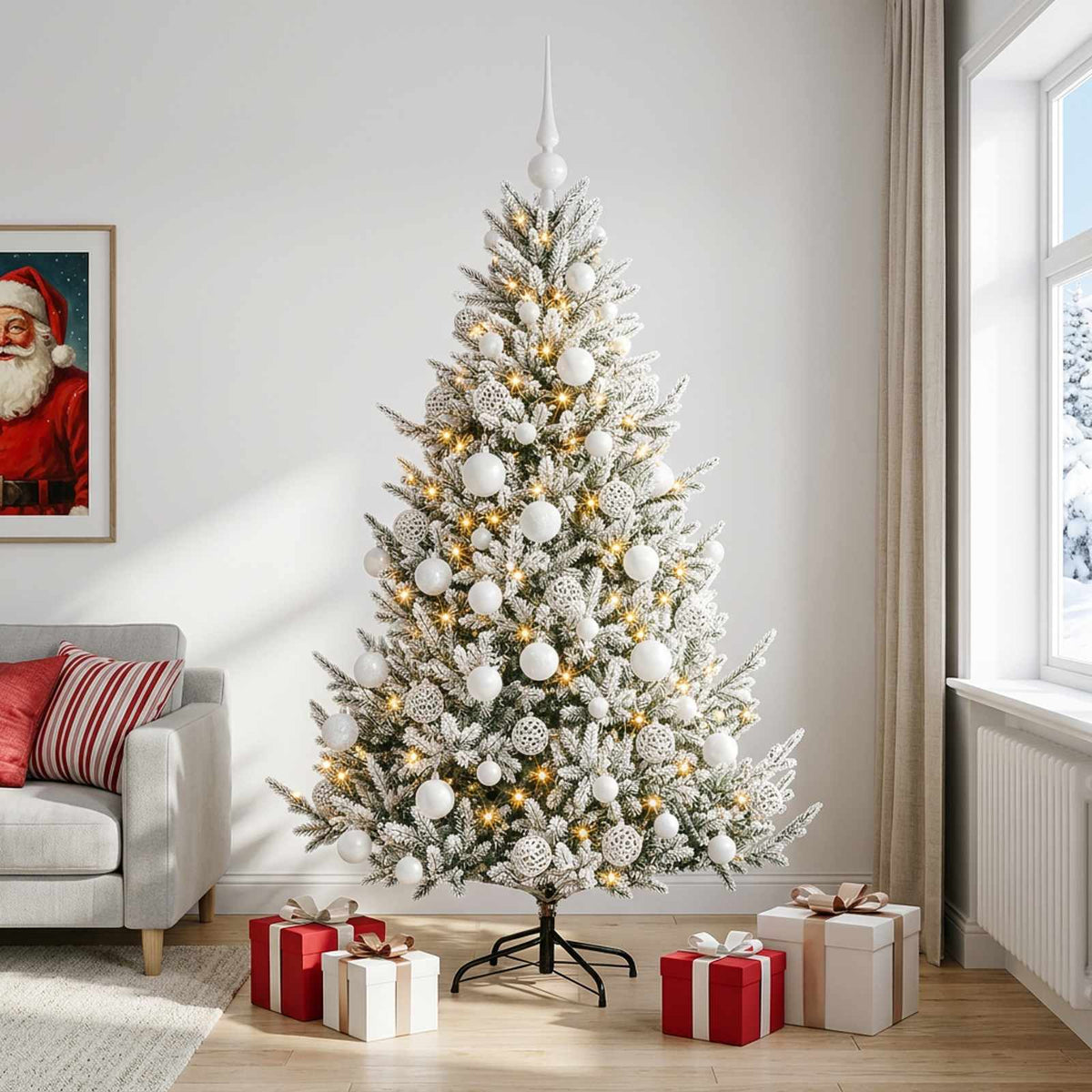 Dirbtinė kalėdinė eglutė su rutuliuku 210 cm 300 LED