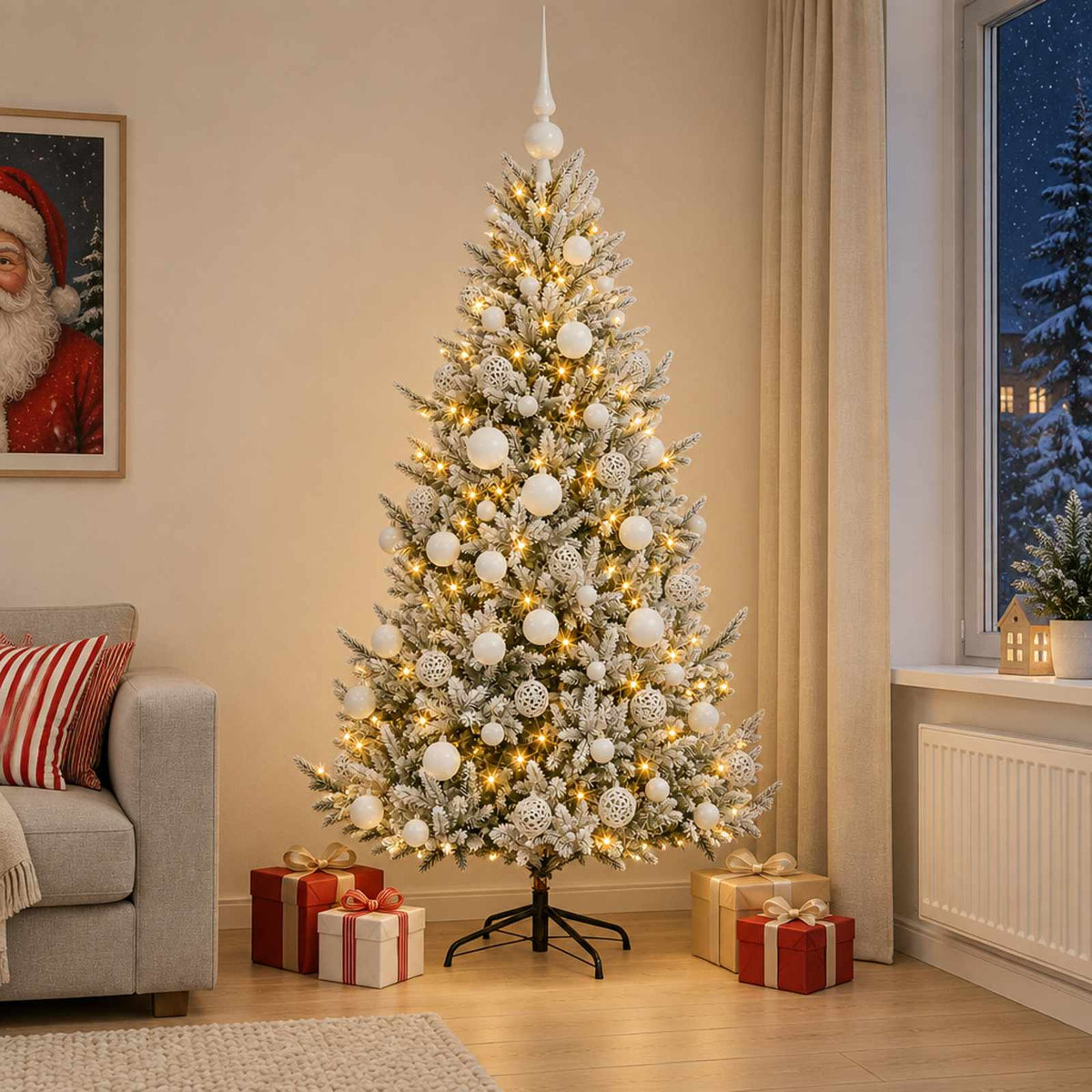 Dirbtinė kalėdinė eglutė su rutuliuku 210 cm 300 LED