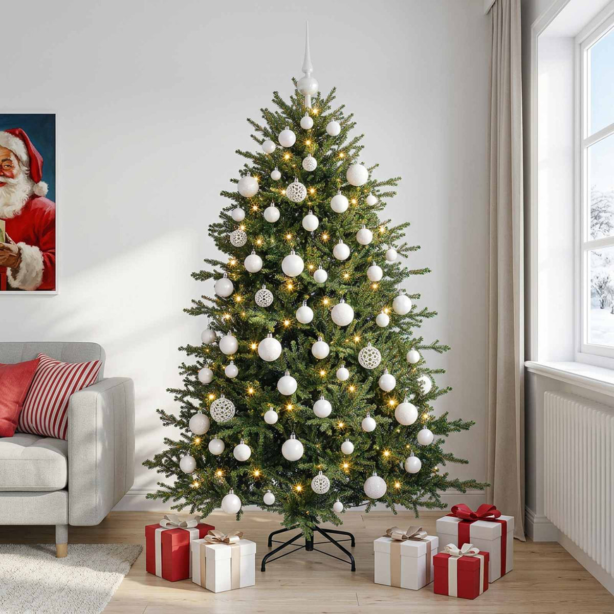 Dirbtinė kalėdinė eglutė su rutuliuku 210 cm 300 LED