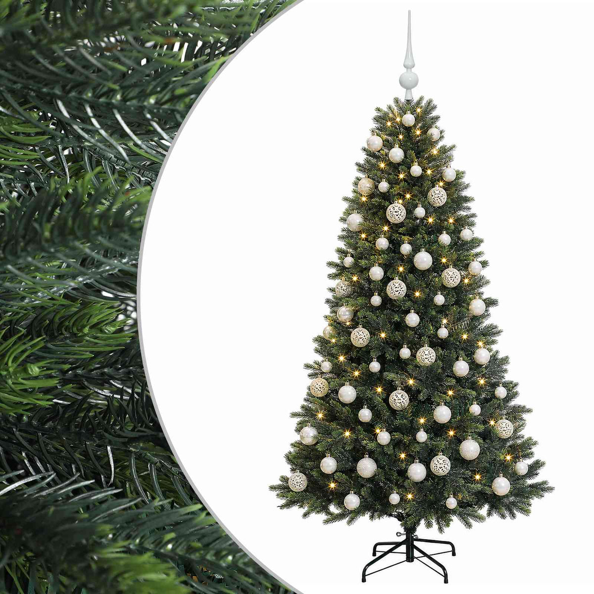 Dirbtinė Kalėdų eglutė su burbulais 180 cm 300 LED Šilta balta