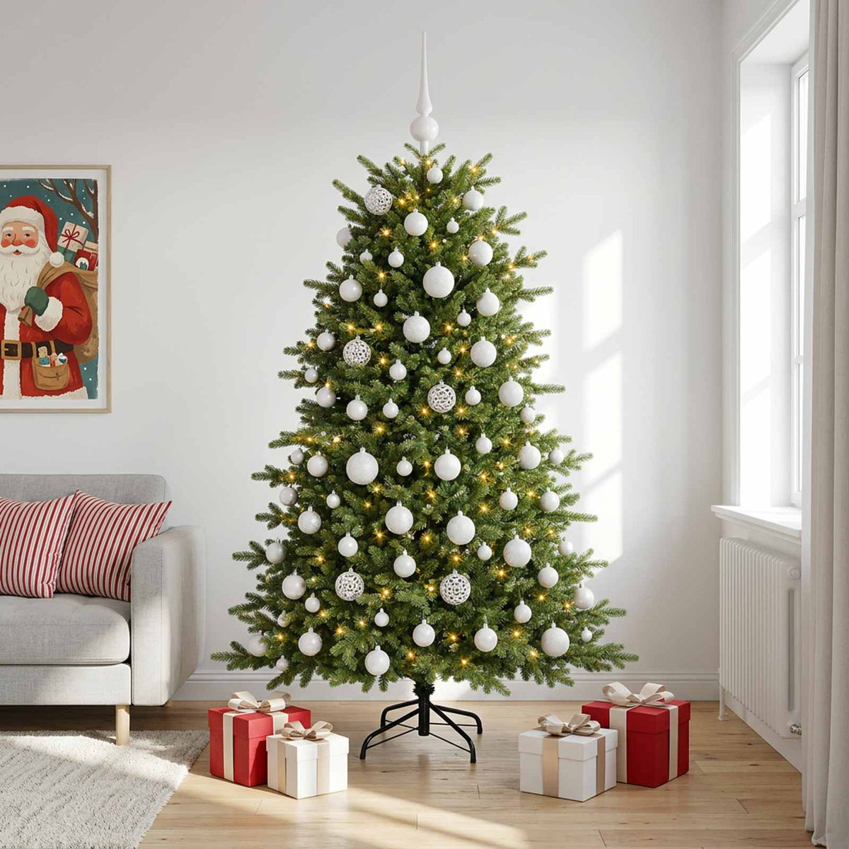 Dirbtinė kalėdinė eglutė su rutuliuku 210 cm 300 LED