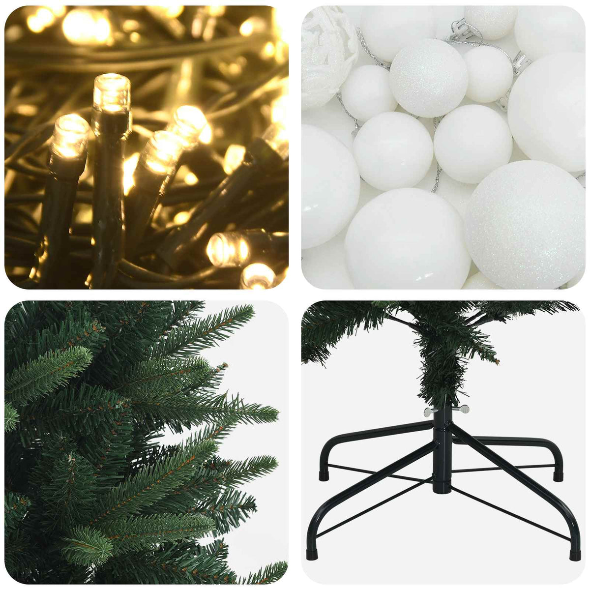 Dirbtinė Kalėdų eglutė su burbulais 210 cm 300 LED Šilta balta