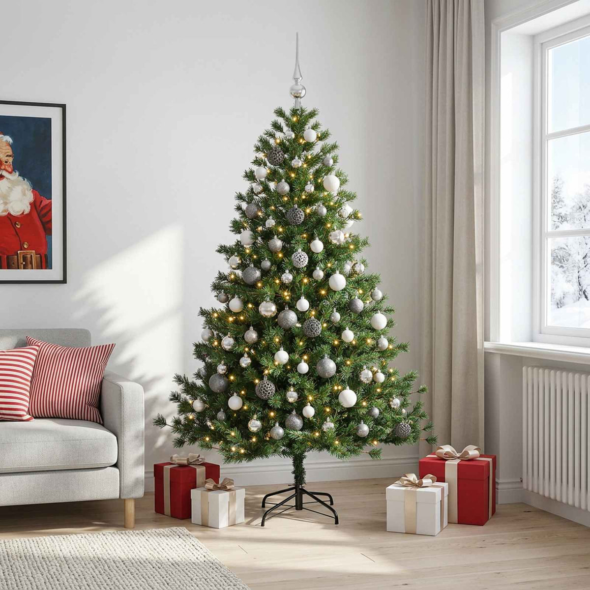 Dirbtinė kalėdinė eglutė su rutuliuku 240 cm 300 LED