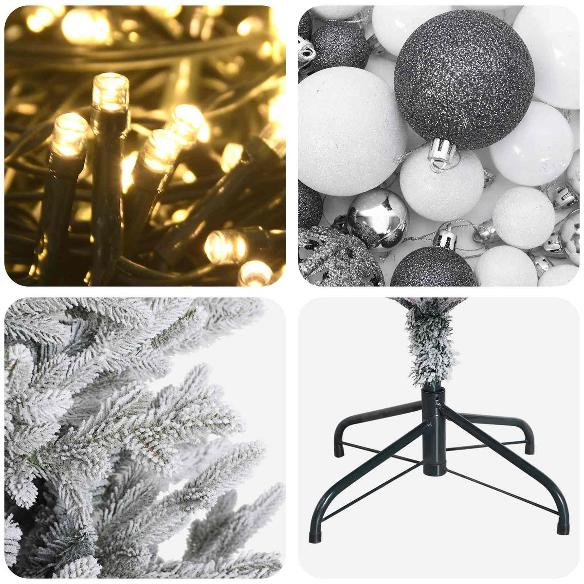 Dirbtinė Kalėdų eglutė su burbulais 210 cm 300 LED Šilta balta