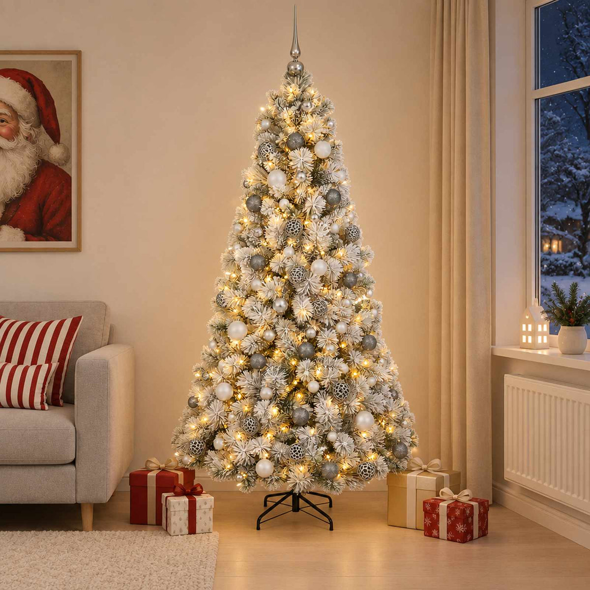 Dirbtinė kalėdinė eglutė su rutuliuku 210 cm 300 LED