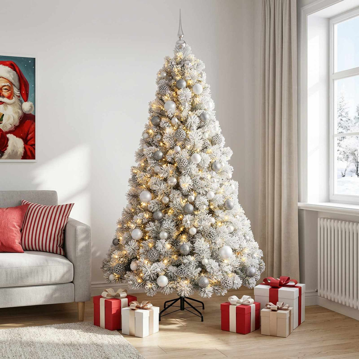 Dirbtinė kalėdinė eglutė su rutuliuku 210 cm 300 LED