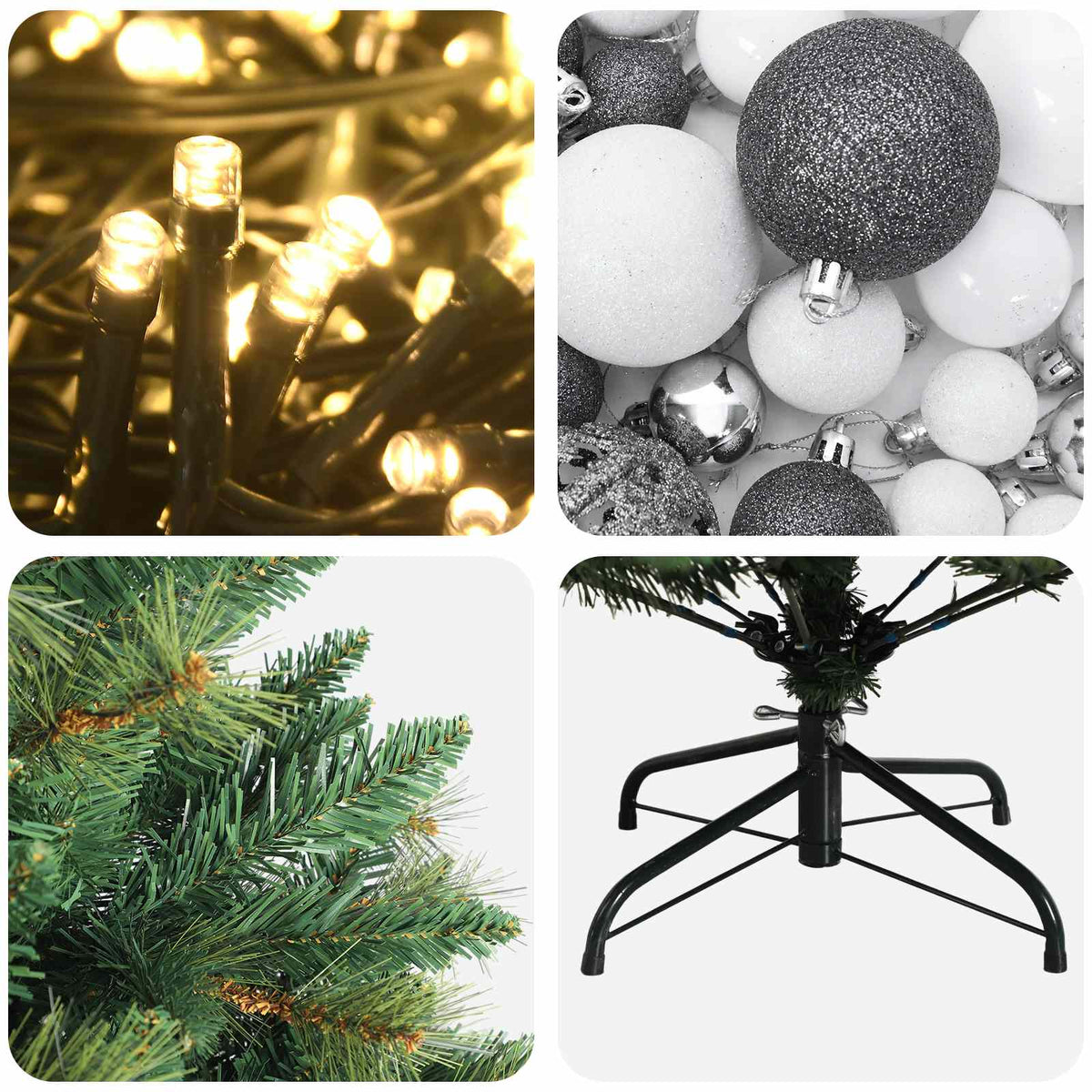 Dirbtinė Kalėdų eglutė su burbulais 210 cm 300 LED Šilta balta